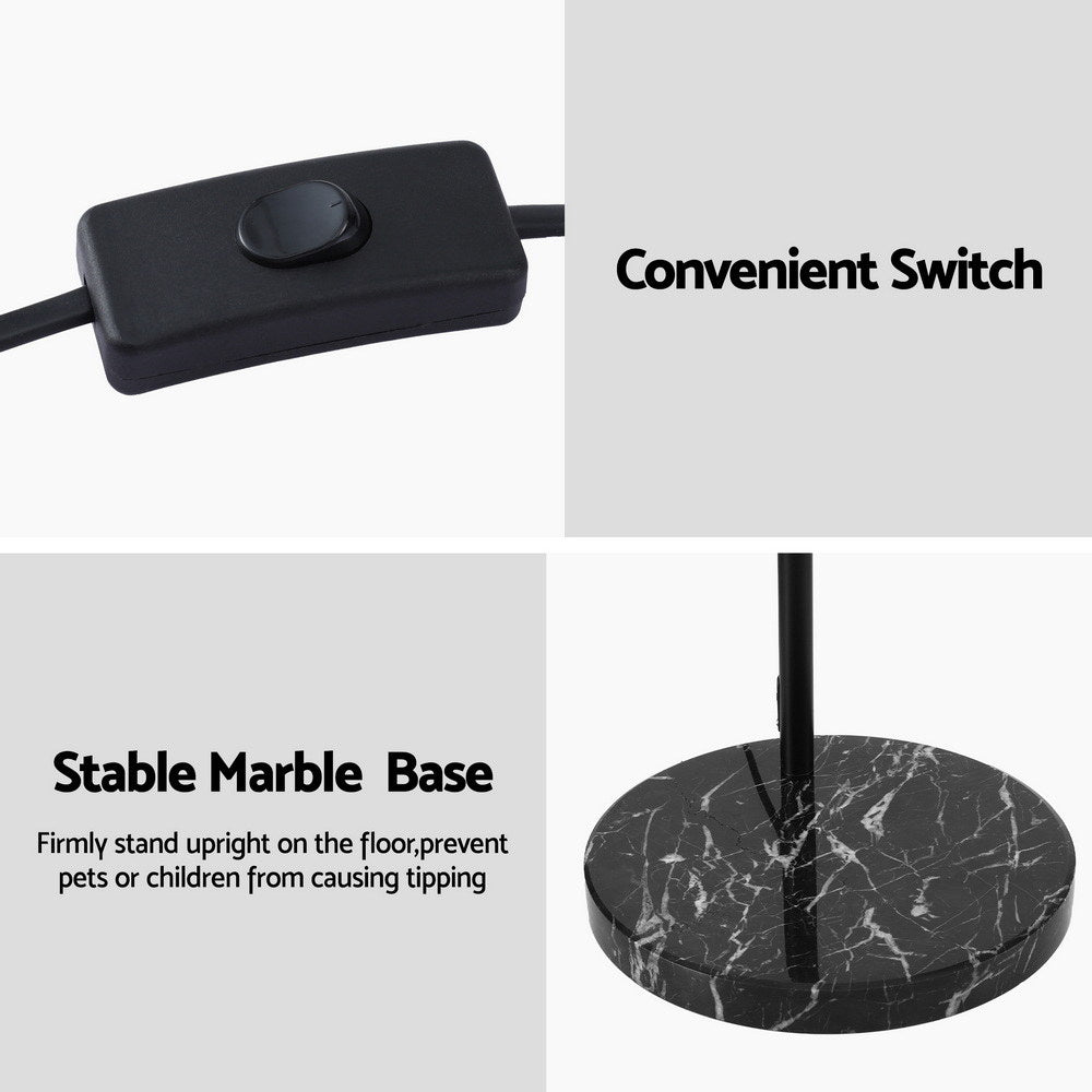 Modern Arched Floor Lamp Black Standing Heavy - Duty Marble Base for Living Room Bedroom - Home & Garden > Lighting > Floor Lamps - Rivercity House & Home Co. (ABN 18 642 972 209) - Affordable Modern Furniture Australia