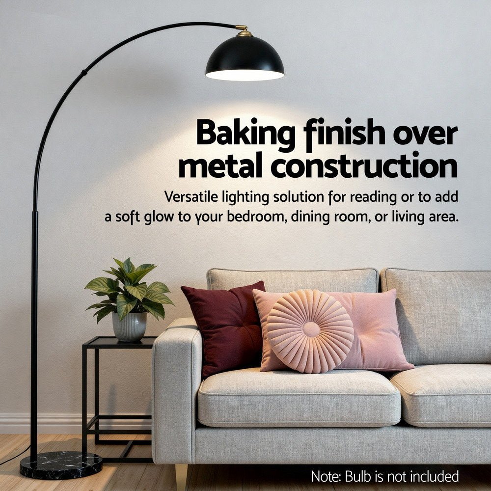 Modern Arched Floor Lamp Black Standing Heavy - Duty Marble Base for Living Room Bedroom - Home & Garden > Lighting > Floor Lamps - Rivercity House & Home Co. (ABN 18 642 972 209) - Affordable Modern Furniture Australia