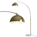Modern Arched Floor Lamp with Heavy-Duty Marble Base Standing Lamp for Living Room Bedroom - Gold Brass