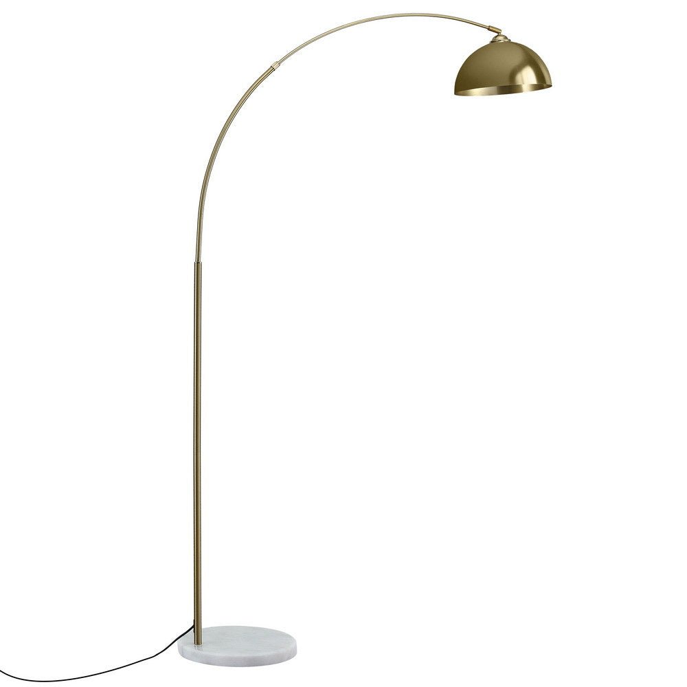 Modern Arched Floor Lamp Gold Brass Standing Heavy - Duty Marble Base for Living Room Bedroom - Home & Garden > Lighting > Floor Lamps - Rivercity House & Home Co. (ABN 18 642 972 209) - Affordable Modern Furniture Australia