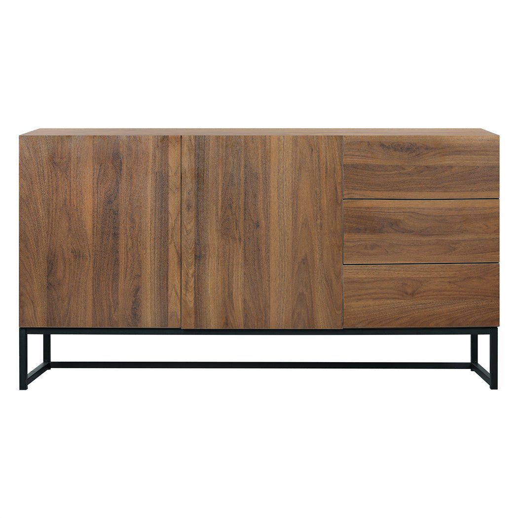 Modern Buffet Sideboard Storage Cabinet with Drawers and Shelves - Walnut - Rivercity House & Home Co. (ABN 18 642 972 209) - Affordable Modern Furniture Australia