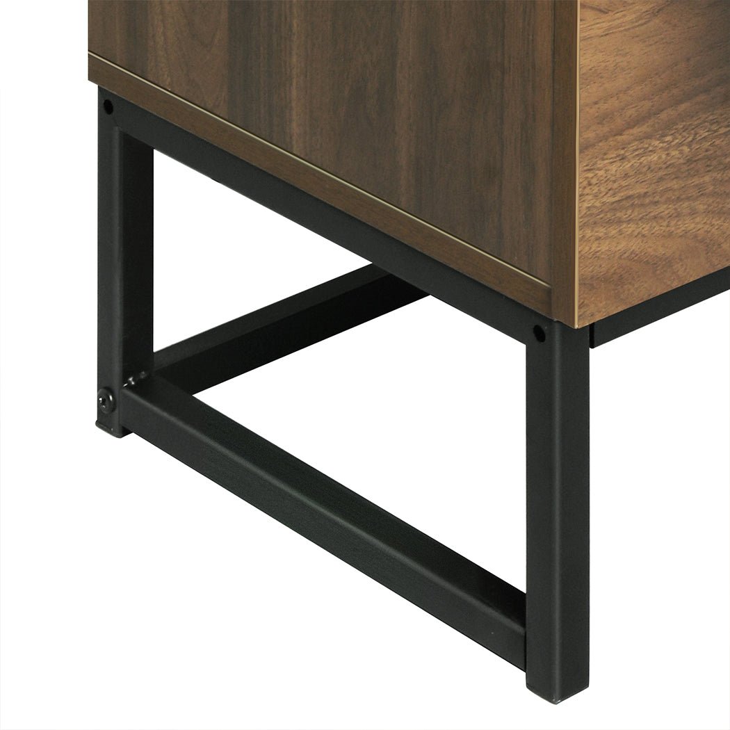 Modern Buffet Sideboard Storage Cabinet with Drawers and Shelves - Walnut - Rivercity House & Home Co. (ABN 18 642 972 209) - Affordable Modern Furniture Australia