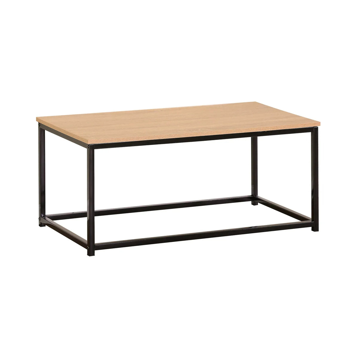 Modern Rustic Coffee Table Wood Top Metal Frame 90x48x40cm - Brown - Furniture > Living Room > TV Units - Rivercity House & Home Co. (ABN 18 642 972 209) - Affordable Modern Furniture Australia