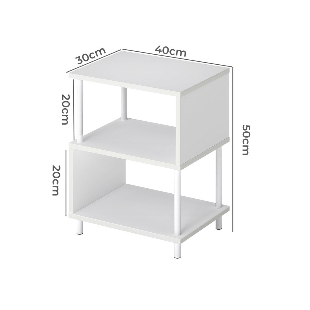 Modern Side Table 3‑Tier Storage Bedside Table - Rivercity House & Home Co. (ABN 18 642 972 209) - Affordable Modern Furniture Australia