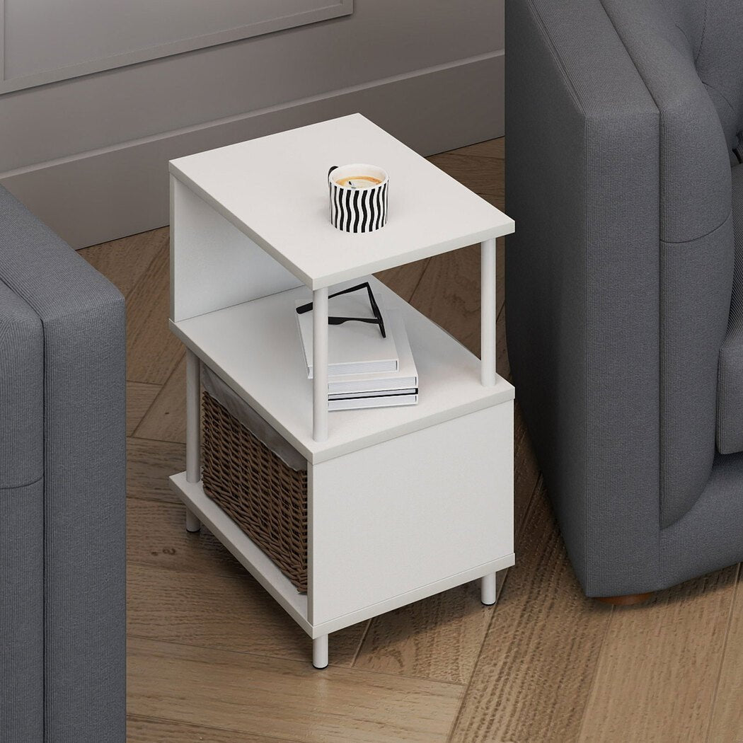 Modern Side Table 3‑Tier Storage Bedside Table - Rivercity House & Home Co. (ABN 18 642 972 209) - Affordable Modern Furniture Australia