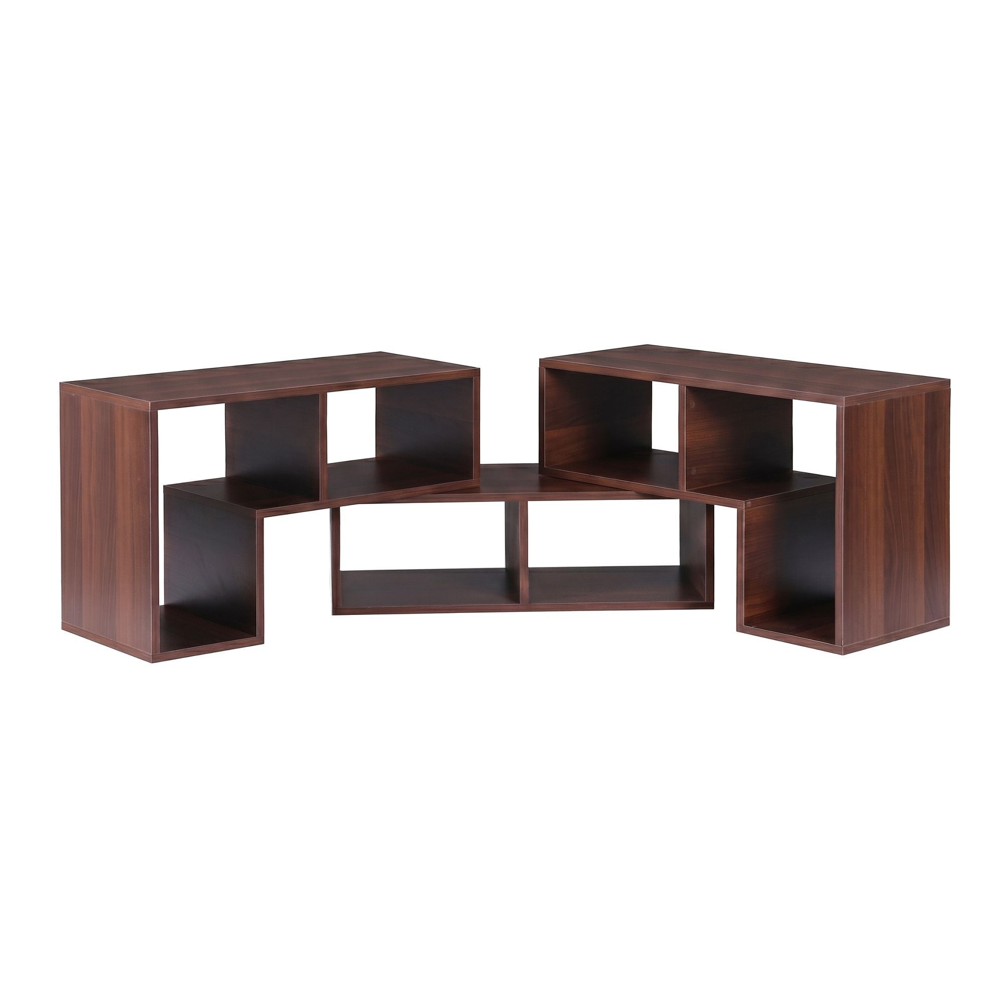 Modular 3-Piece TV Stand Entertainment Unit with Adjustable Shelves - Walnut - Furniture > Living Room > TV Units - Rivercity House & Home Co. (ABN 18 642 972 209) - Affordable Modern Furniture Australia