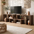 Modular 3-Piece TV Stand Entertainment Unit with Adjustable Shelves - Walnut