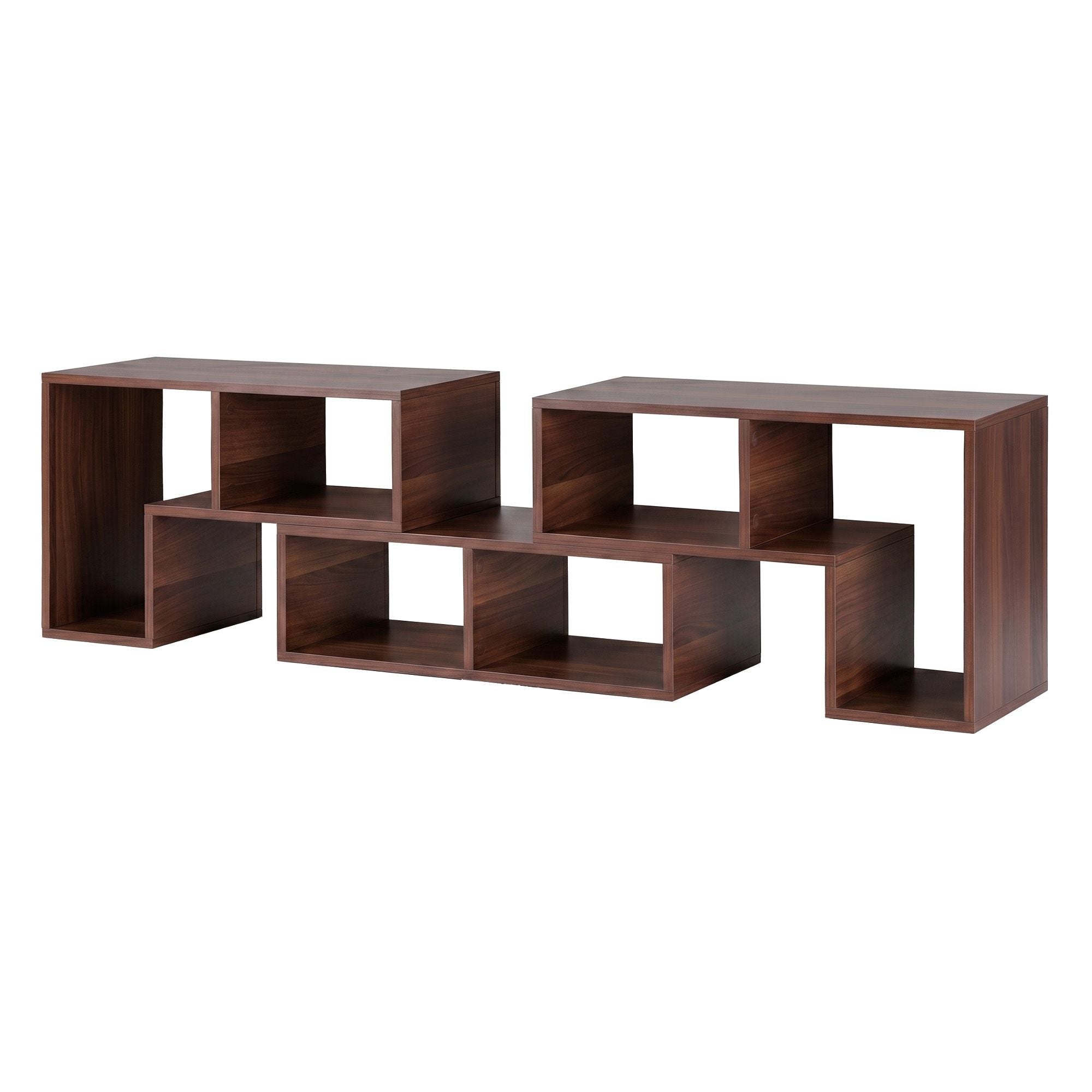 Modular 3-Piece TV Stand Entertainment Unit with Adjustable Shelves - Walnut - Furniture > Living Room > TV Units - Rivercity House & Home Co. (ABN 18 642 972 209) - Affordable Modern Furniture Australia