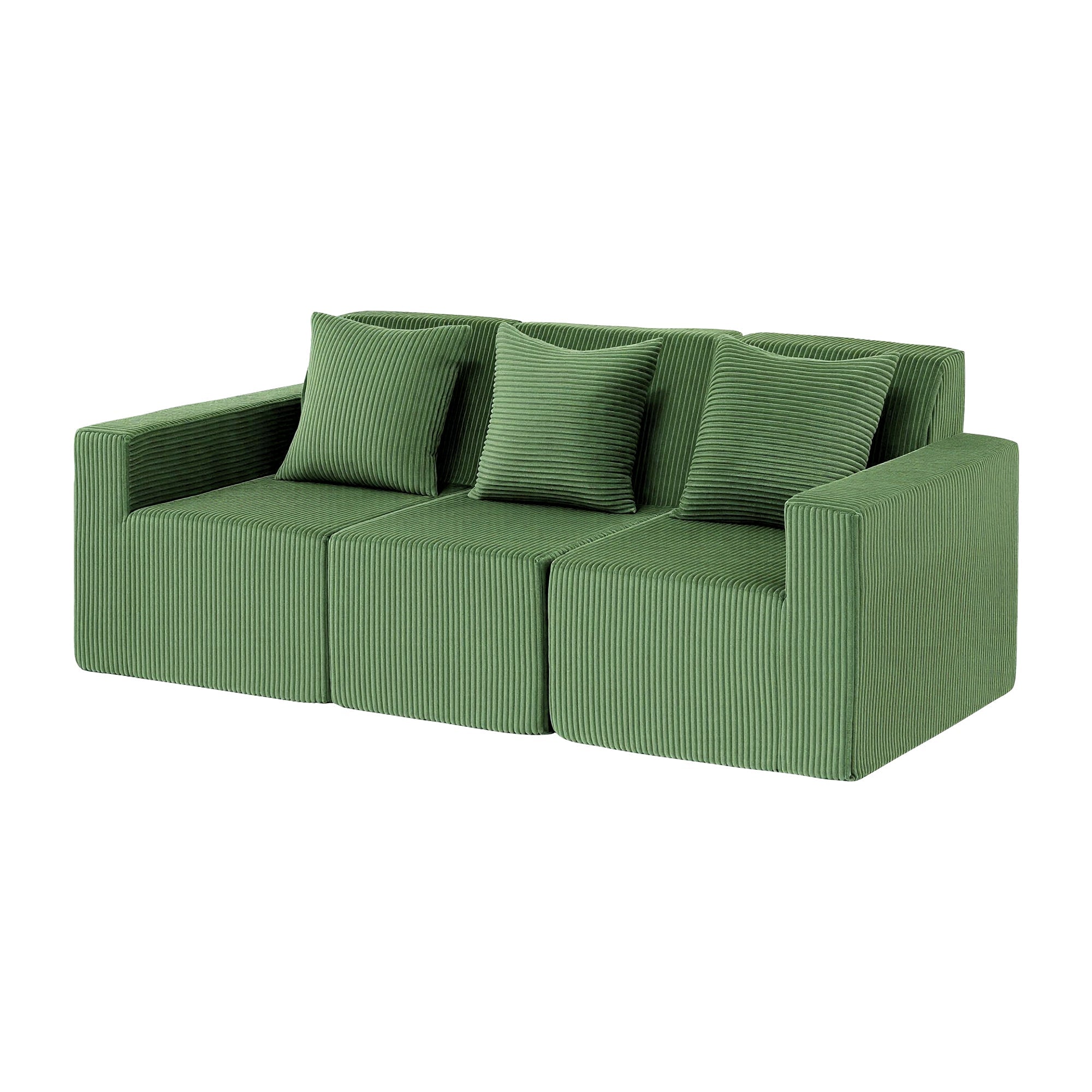 Modular 3 - Seater Sofa Bed Convertible Sectional Floor Couch with Deep Seat - Furniture > Sofas > Sofas & Sofa Beds - Rivercity House & Home Co. (ABN 18 642 972 209) - Affordable Modern Furniture Australia