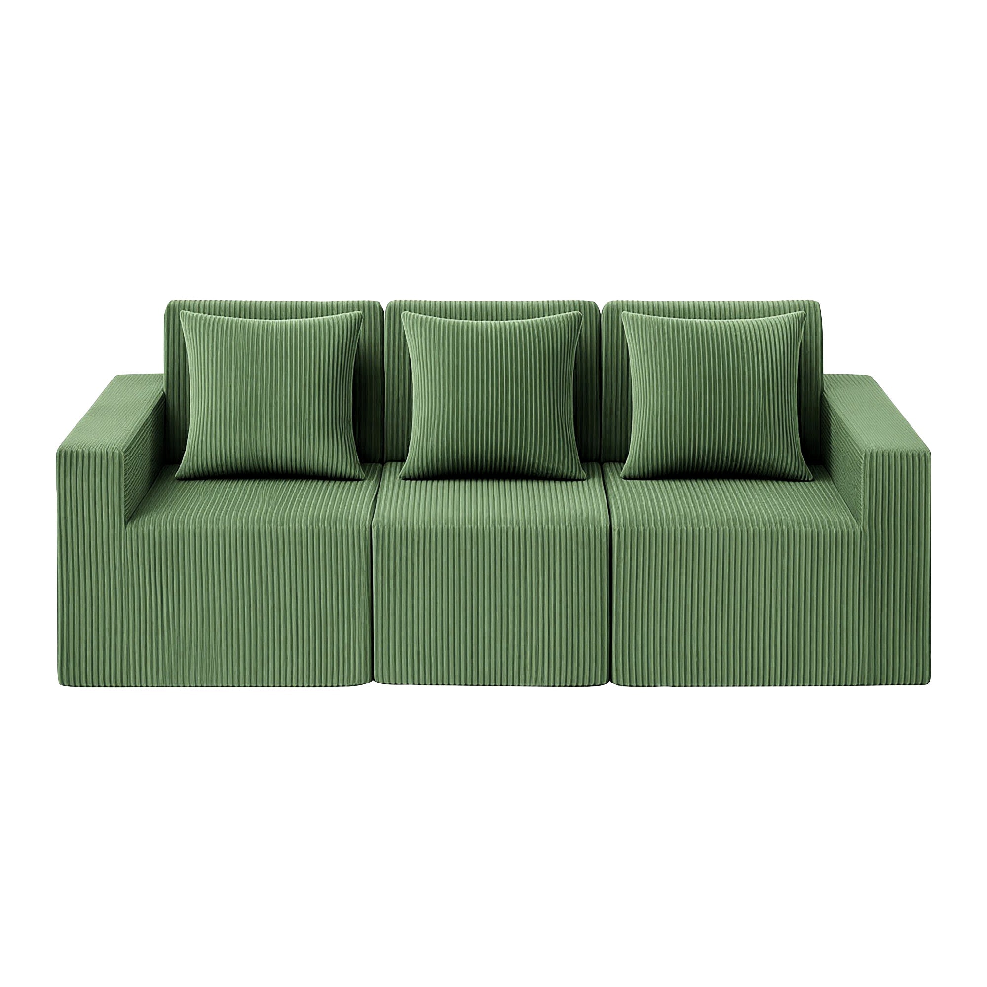 Modular 3 - Seater Sofa Bed Convertible Sectional Floor Couch with Deep Seat - Furniture > Sofas > Sofas & Sofa Beds - Rivercity House & Home Co. (ABN 18 642 972 209) - Affordable Modern Furniture Australia