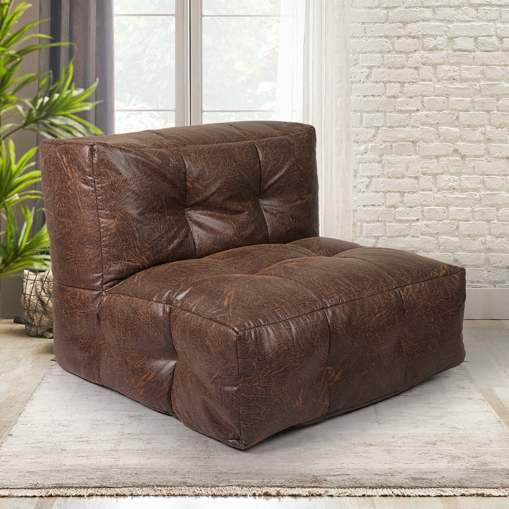 Modular Bean Bag Cover Chair 250L - Brown - Rivercity House & Home Co. (ABN 18 642 972 209) - Affordable Modern Furniture Australia