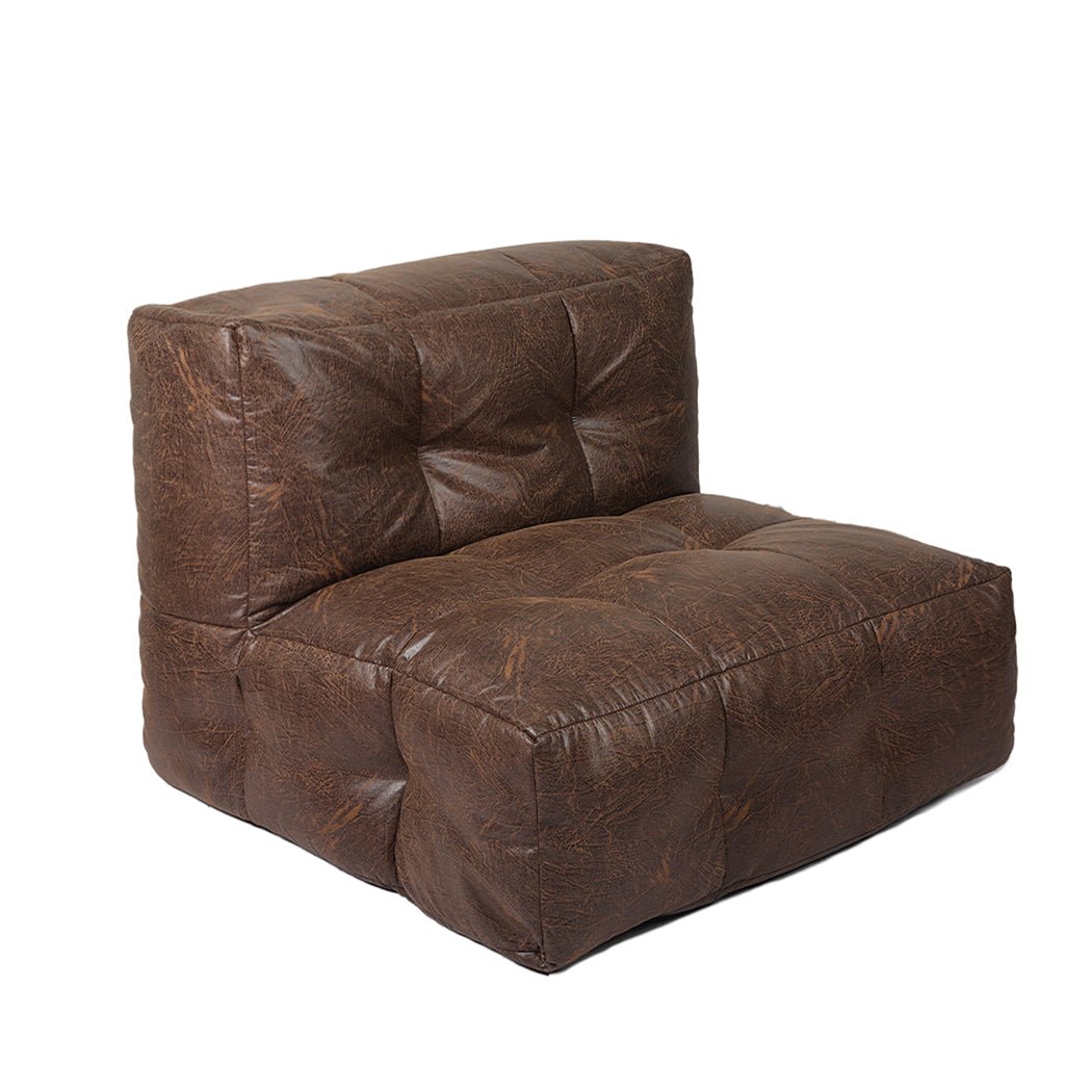 Modular Bean Bag Cover Chair 250L - Brown - Rivercity House & Home Co. (ABN 18 642 972 209) - Affordable Modern Furniture Australia