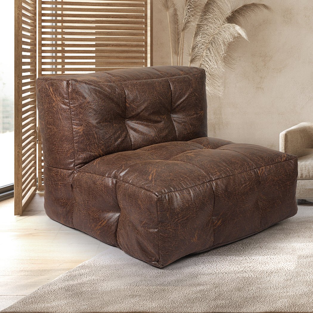 Modular Bean Bag Cover Chair 250L - Brown - Rivercity House & Home Co. (ABN 18 642 972 209) - Affordable Modern Furniture Australia