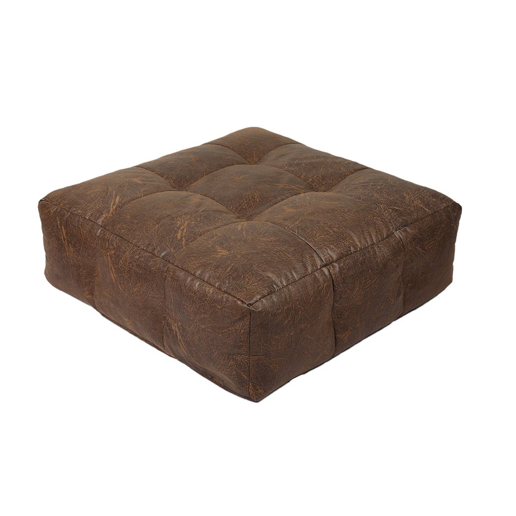 Modular Bean Bag Cover Chair with Zipper Opening - Brown - Rivercity House & Home Co. (ABN 18 642 972 209) - Affordable Modern Furniture Australia