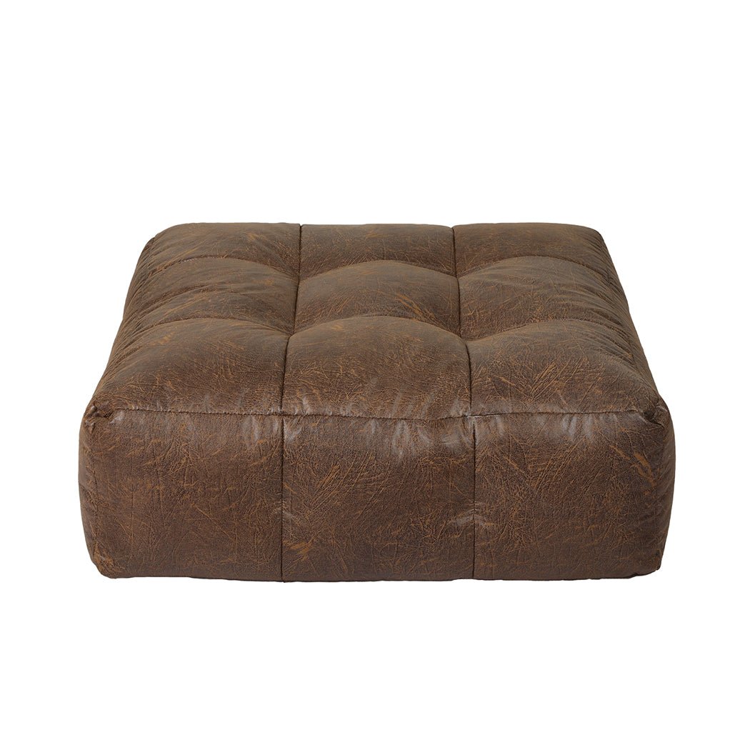 Modular Bean Bag Cover Chair with Zipper Opening - Brown - Rivercity House & Home Co. (ABN 18 642 972 209) - Affordable Modern Furniture Australia