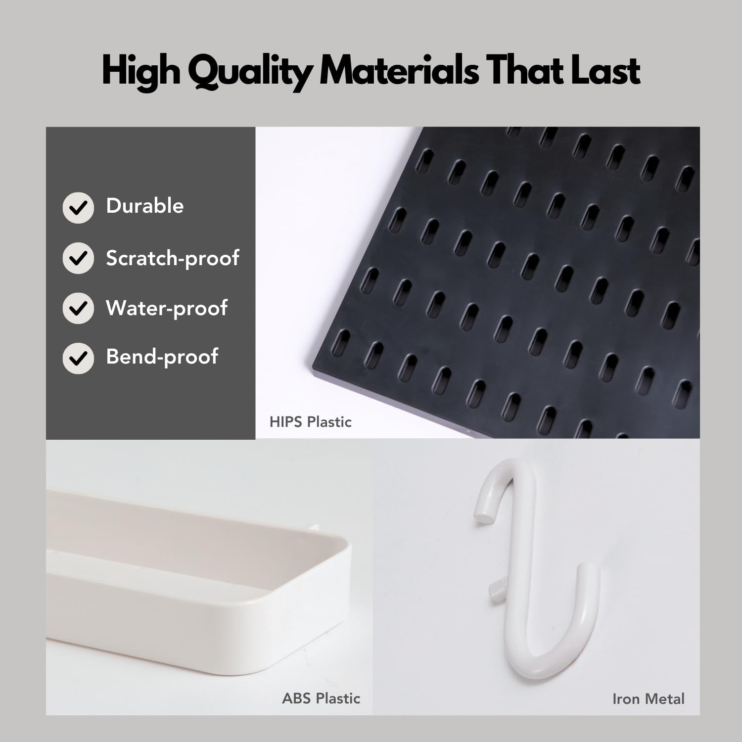 Modular Pegboard Wall Organiser Kit with 6 Pegboards & 21 Accessories for Kitchen, Office, Gaming & Craft Storage - White - Appliances > Kitchen Appliances > Kitchen Appliance Accessories - Rivercity House & Home Co. (ABN 18 642 972 209) - Affordable Modern Furniture Australia