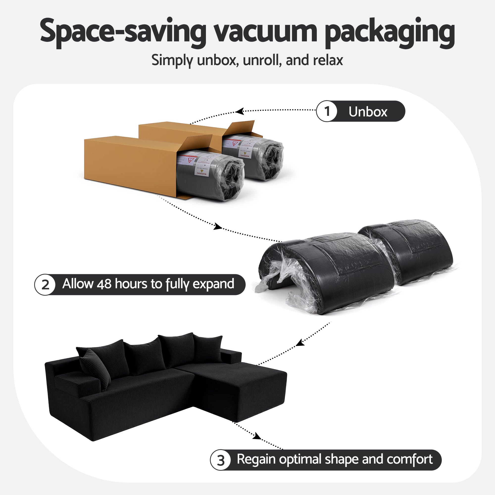 Modular Sectional Sofa Bed Convertible L - Shaped Couch with Deep Seat for Living Room - Furniture > Sofas > Sofas & Sofa Beds - Rivercity House & Home Co. (ABN 18 642 972 209) - Affordable Modern Furniture Australia