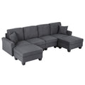 Modular Sectional U Shaped Storage Sofa Couches for Living Room Grey