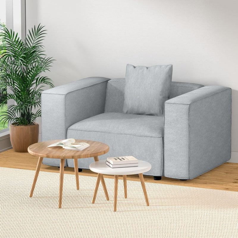 Modular Sofa Chaise Set 1 - Seater Grey - Furniture > Living Room - Rivercity House & Home Co. (ABN 18 642 972 209) - Affordable Modern Furniture Australia