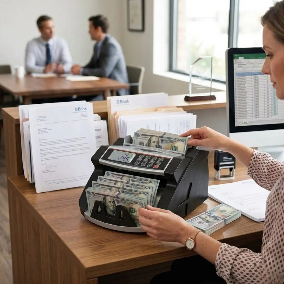 Money Counting Machine with UV Counterfeit Detection and Bill Counter - Black - Home & Garden > Home Office Accessories > Desk Accessories - Rivercity House & Home Co. (ABN 18 642 972 209) - Affordable Modern Furniture Australia