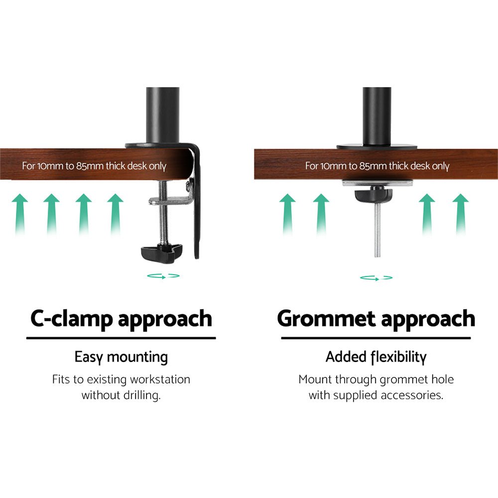 Monitor Arm Dual Desk Mount Screen Bracket Holder - Electronics > Computer Accessories > Computer Monitors & Accessories - Rivercity House & Home Co. (ABN 18 642 972 209) - Affordable Modern Furniture Australia