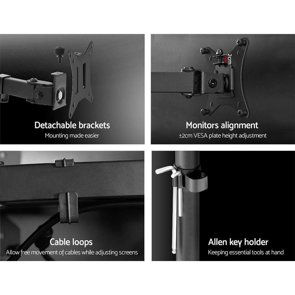 Monitor Arm Dual Desk Mount Screen Bracket Holder - Electronics > Computer Accessories > Computer Monitors & Accessories - Rivercity House & Home Co. (ABN 18 642 972 209) - Affordable Modern Furniture Australia