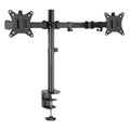 Dual Monitor Arm Desk Mount for 2 Screens up to 32" with Adjustable Brackets - Black