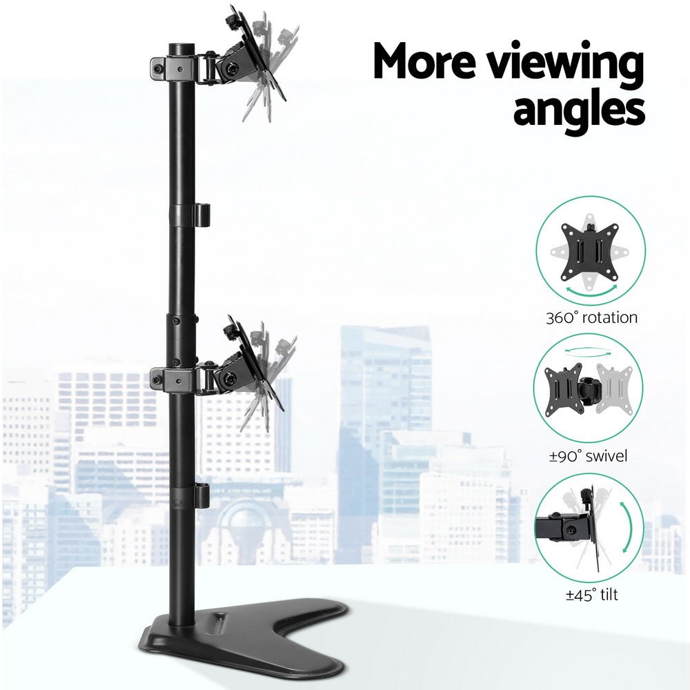 Monitor Arm Stand Dual Mount HD LED TV Bracket Holder Freestanding - Electronics > Computer Accessories > Computer Monitors & Accessories - Rivercity House & Home Co. (ABN 18 642 972 209) - Affordable Modern Furniture Australia