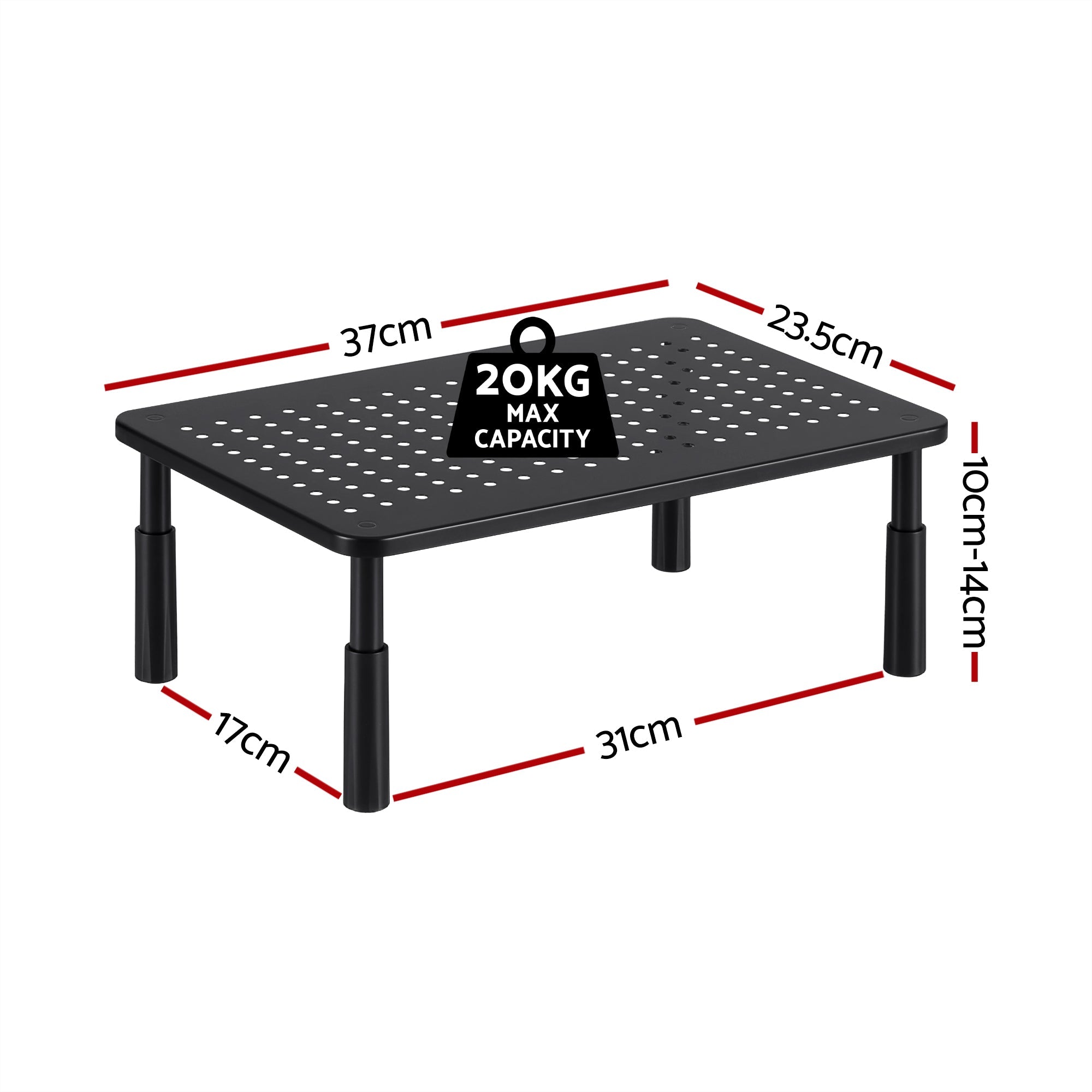 Monitor Stand Adjustable Riser For Computer Monitor And Laptop 3 Height Desk Organizer Black - Electronics > Computers & Tablets > Desktops & Accessories - Rivercity House & Home Co. (ABN 18 642 972 209) - Affordable Modern Furniture Australia