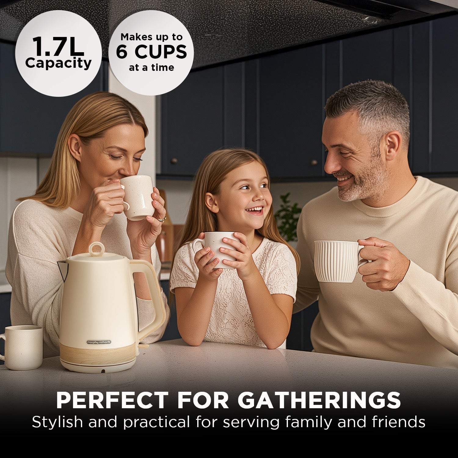 Morphy Richards 1.7L Electric Kettle Essence Scandi Swivel Base Boil - Dry Protection - Appliances > Kitchen Appliances > Kettles - Rivercity House & Home Co. (ABN 18 642 972 209) - Affordable Modern Furniture Australia