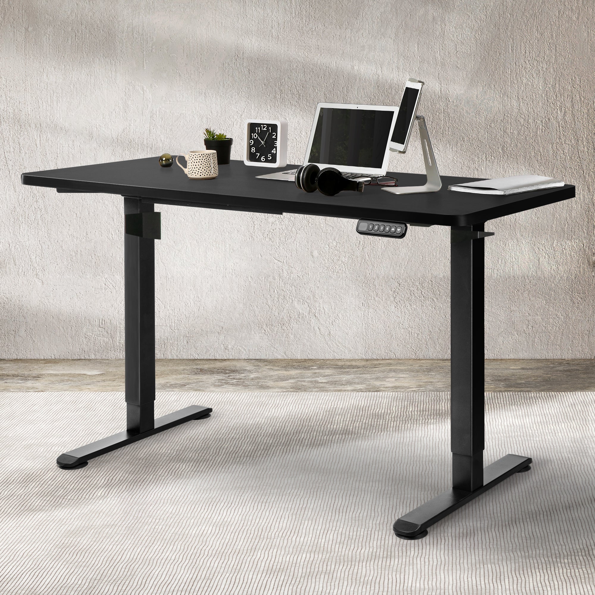 Motorised Adjustable Desktop 120x60cm - Black - Rivercity House & Home Co. (ABN 18 642 972 209) - Affordable Modern Furniture Australia