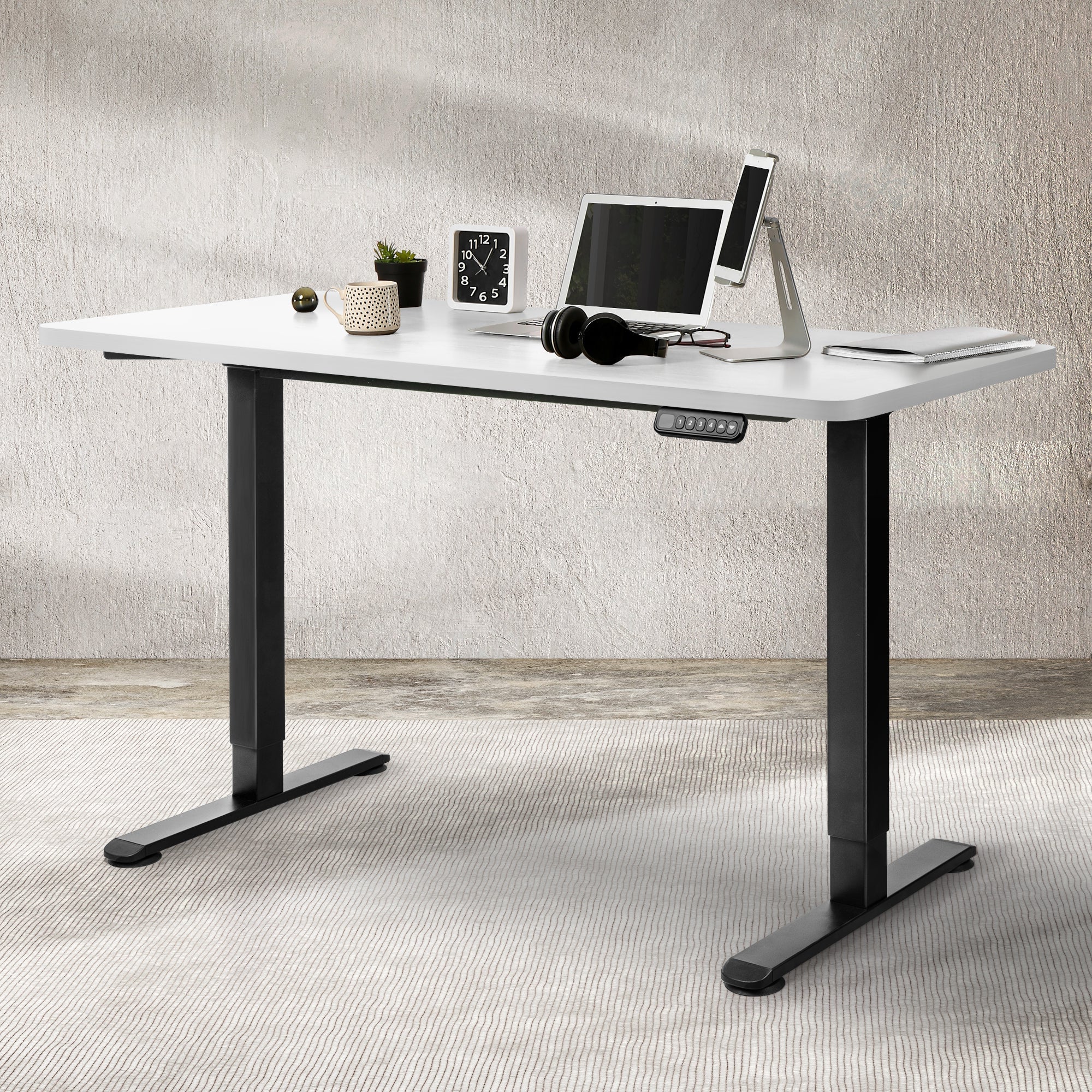 Motorised Adjustable Desktop 120x60cm - White (Desktop Only) - Rivercity House & Home Co. (ABN 18 642 972 209) - Affordable Modern Furniture Australia