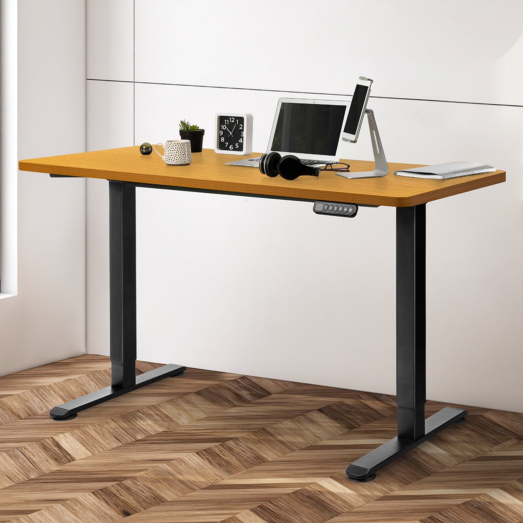 Motorised Adjustable Standing Desk 120cm Natural - Rivercity House & Home Co. (ABN 18 642 972 209) - Affordable Modern Furniture Australia