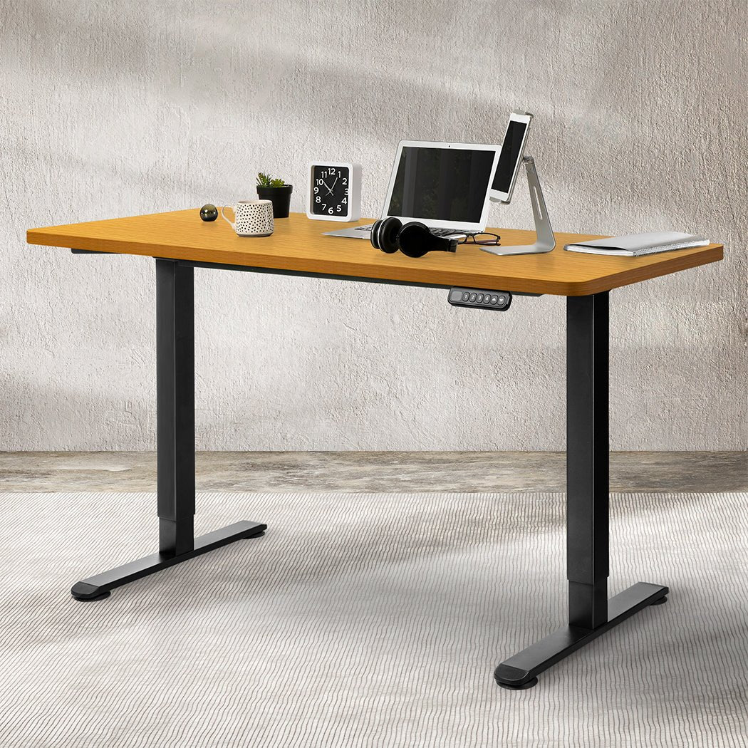 Motorised Adjustable Standing Desk 120cm Natural - Rivercity House & Home Co. (ABN 18 642 972 209) - Affordable Modern Furniture Australia