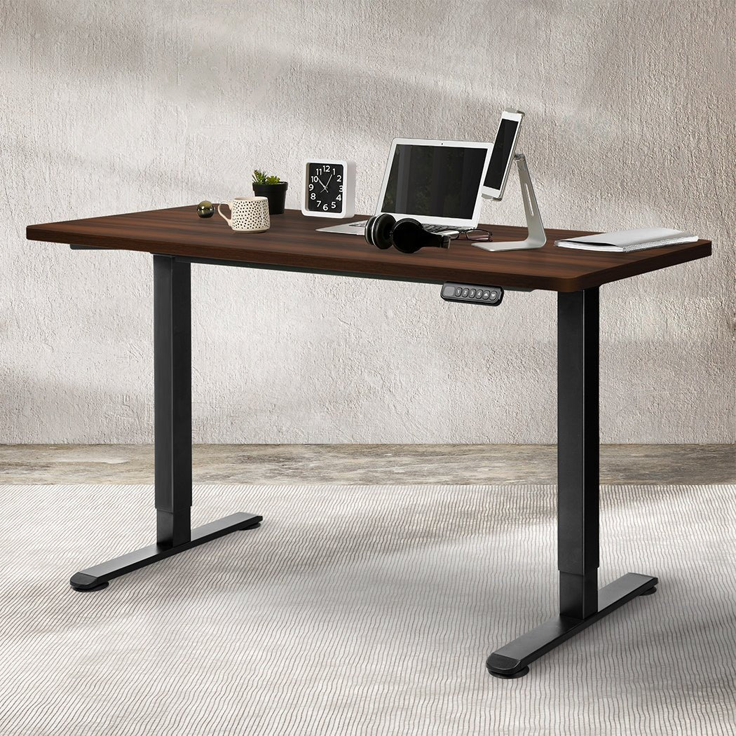Motorised Adjustable Standing Desk 120cm Walnut - 800x 1.5MM - Rivercity House & Home Co. (ABN 18 642 972 209) - Affordable Modern Furniture Australia