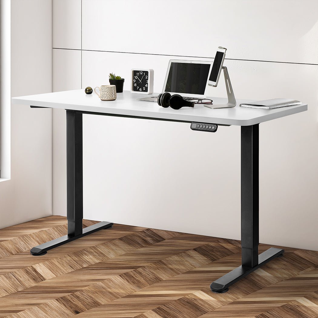 Motorised Adjustable Standing Desk 120cm with Frame - White - Rivercity House & Home Co. (ABN 18 642 972 209) - Affordable Modern Furniture Australia
