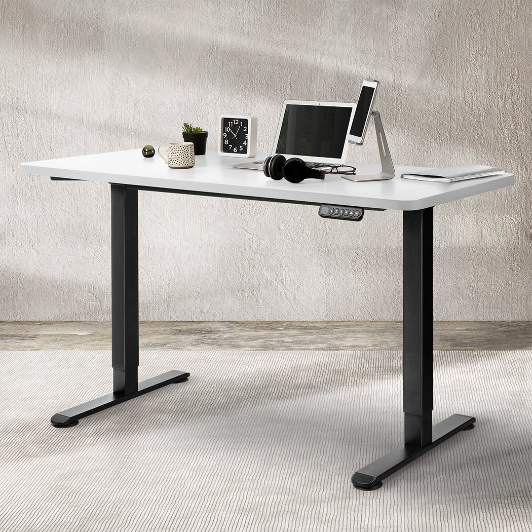 Motorised Adjustable Standing Desk 120cm with Frame - White - Rivercity House & Home Co. (ABN 18 642 972 209) - Affordable Modern Furniture Australia