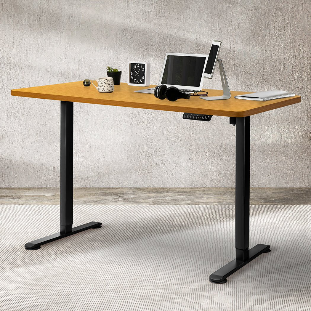 Motorised Adjustable Standing Desk 140cm Natural - Rivercity House & Home Co. (ABN 18 642 972 209) - Affordable Modern Furniture Australia