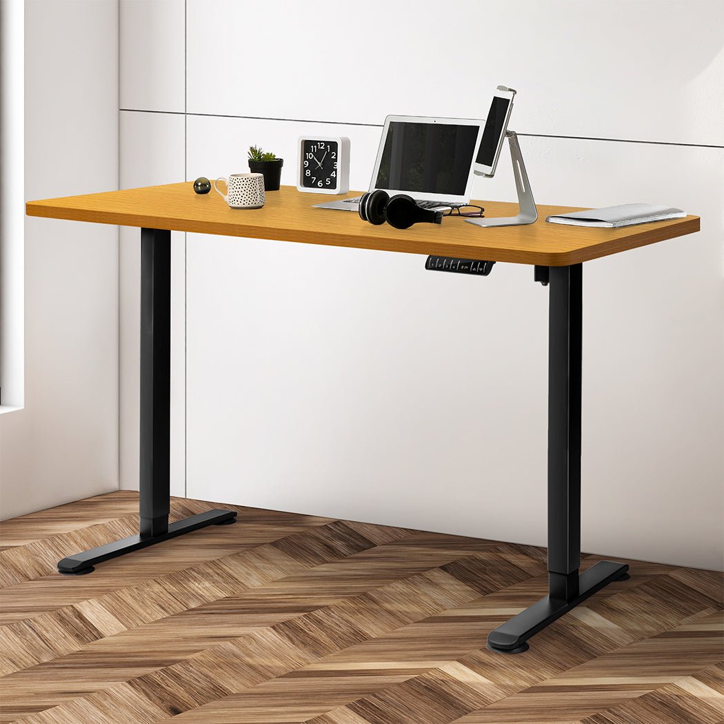 Motorised Adjustable Standing Desk 140cm Natural - Rivercity House & Home Co. (ABN 18 642 972 209) - Affordable Modern Furniture Australia