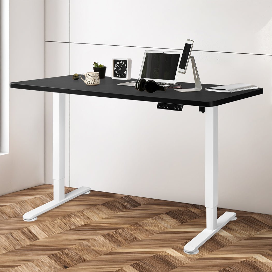 Motorised Adjustable Standing Desk 140cm with Frame and Desktop - Black - Rivercity House & Home Co. (ABN 18 642 972 209) - Affordable Modern Furniture Australia