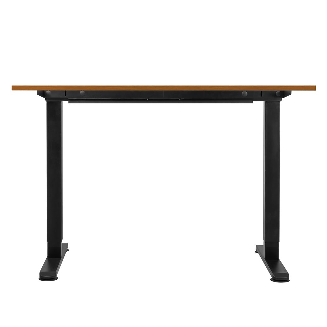 Motorised Adjustable Standing Desk 140cm with Natural Top - Black Frame - Rivercity House & Home Co. (ABN 18 642 972 209) - Affordable Modern Furniture Australia