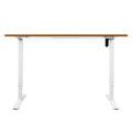 Motorised Adjustable Standing Desk 140cm with Natural Top - White Frame