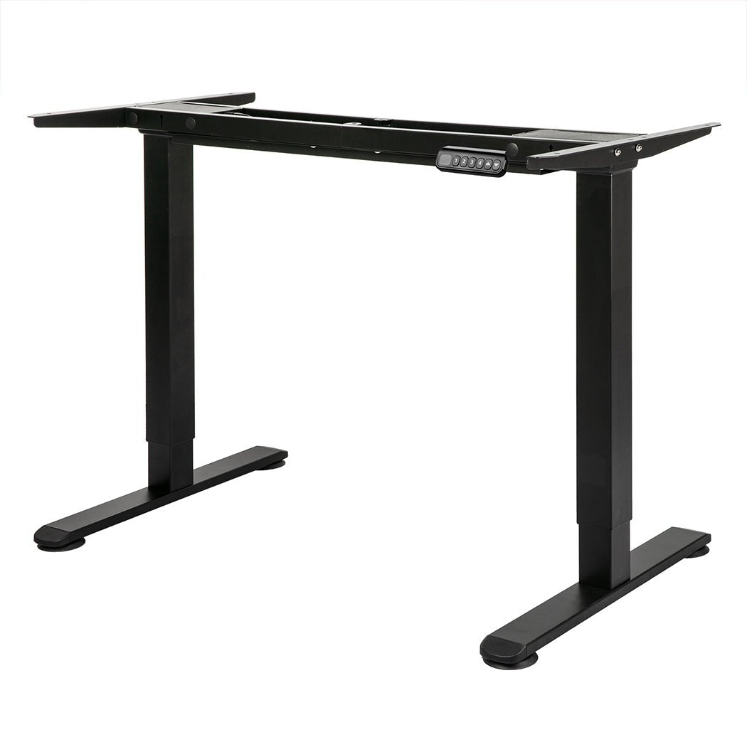 Motorised Dual Motor Standing Desk Frame 110 - 140cm Width - Black - Rivercity House & Home Co. (ABN 18 642 972 209) - Affordable Modern Furniture Australia