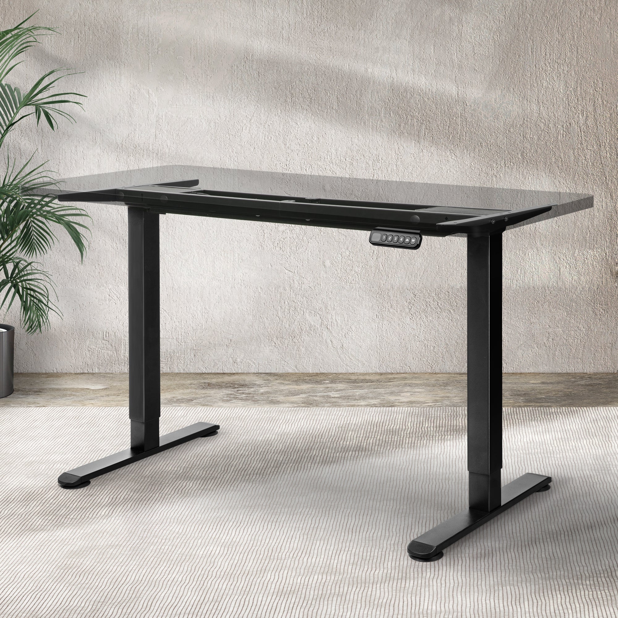 Motorised Dual Motor Standing Desk Frame 110 - 140cm Width - Black - Rivercity House & Home Co. (ABN 18 642 972 209) - Affordable Modern Furniture Australia