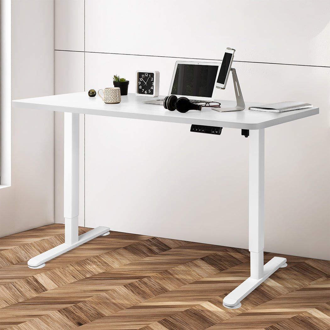 Motorised Height Adjustable Standing Desk 120cm with Frame 800x White - Rivercity House & Home Co. (ABN 18 642 972 209) - Affordable Modern Furniture Australia