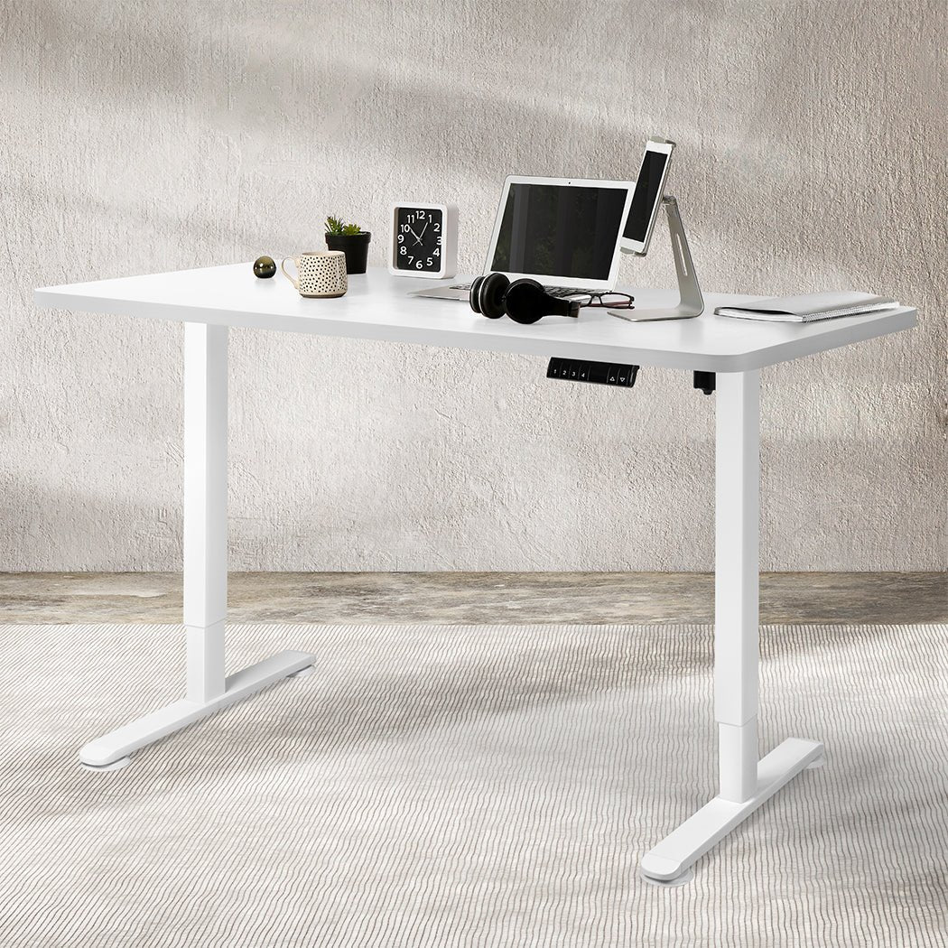 Motorised Height Adjustable Standing Desk 120cm with Frame 800x White - Rivercity House & Home Co. (ABN 18 642 972 209) - Affordable Modern Furniture Australia