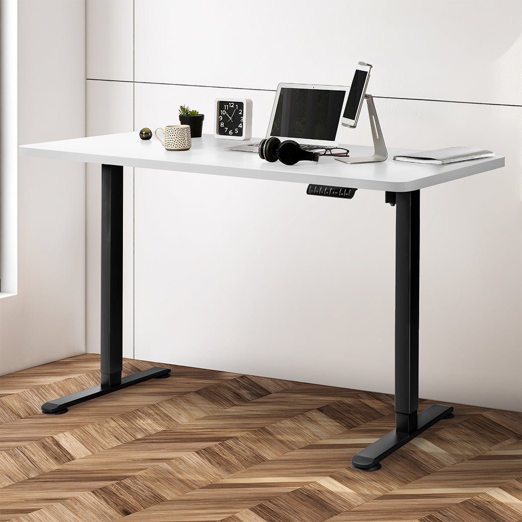 Motorised Height Adjustable Standing Desk 120cm x 80cm - White - Rivercity House & Home Co. (ABN 18 642 972 209) - Affordable Modern Furniture Australia