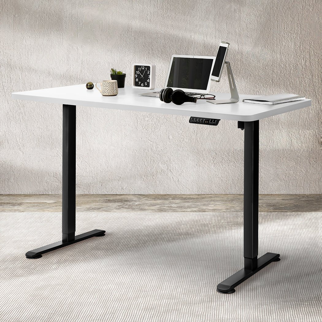 Motorised Height Adjustable Standing Desk 120cm x 80cm - White - Rivercity House & Home Co. (ABN 18 642 972 209) - Affordable Modern Furniture Australia