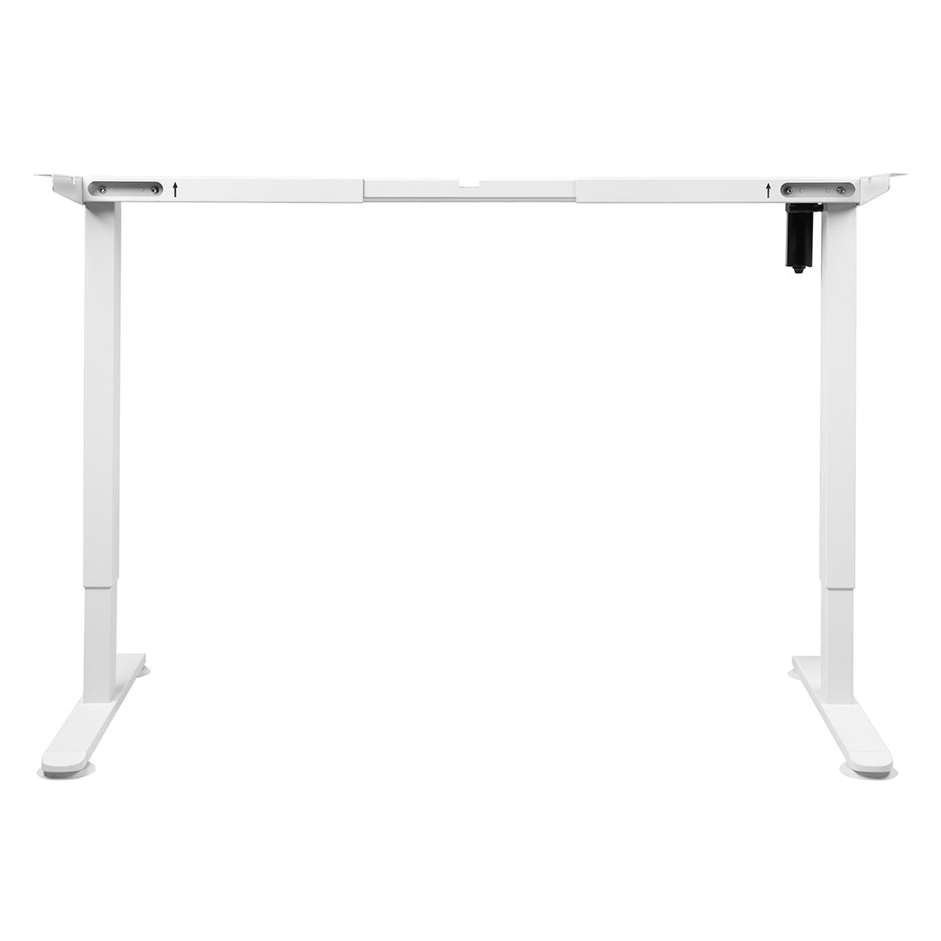 Motorised Height Adjustable Standing Desk Frame 110 - 140cm - White - Rivercity House & Home Co. (ABN 18 642 972 209) - Affordable Modern Furniture Australia