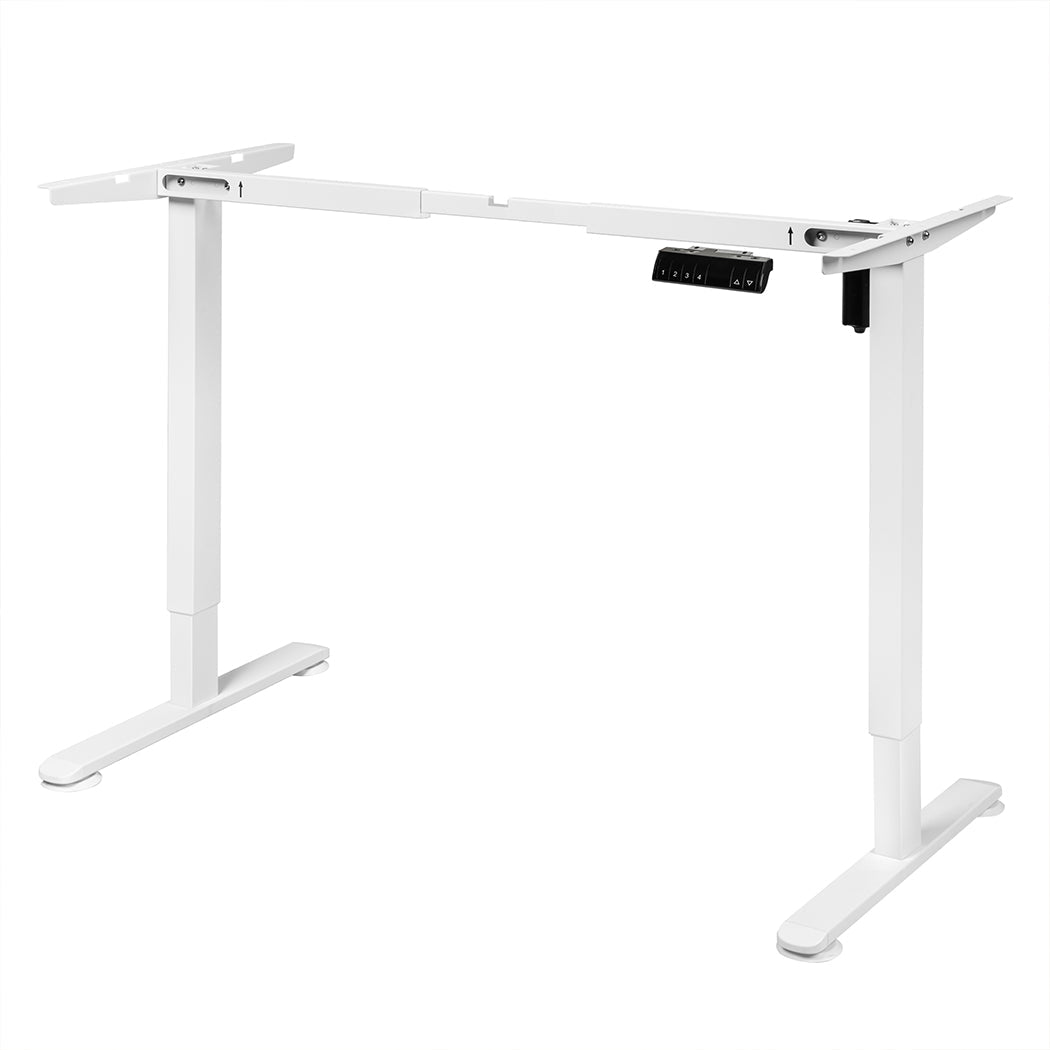 Motorised Height Adjustable Standing Desk Frame 110 - 140cm - White - Rivercity House & Home Co. (ABN 18 642 972 209) - Affordable Modern Furniture Australia